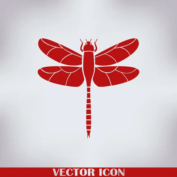 Schöne Ikone Libellenvektorillustration Auf Einem Hintergrund — Stockvektor