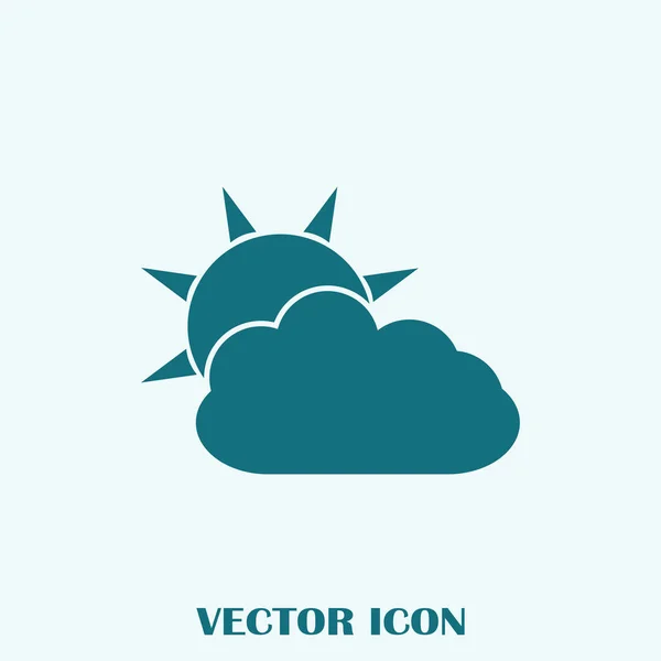 Icono Web Sol Nubes — Vector de stock