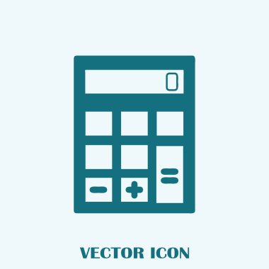 Hesap makinesi simgesi, vektör illüstrasyonu. düz tasarım biçimi