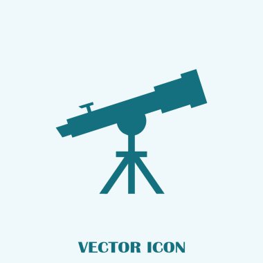 Teleskop simge vektör, katı illüstrasyon
