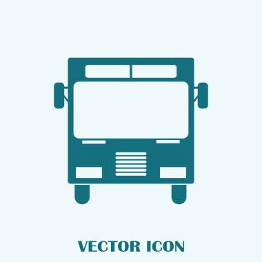 Okul otobüsü simgesi üzerinde arka izole. Logo illüstrasyon