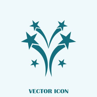 Fireworks simgesini, anahat vektör işareti. logo illüstrasyon