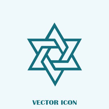 Davut'un yıldızı. Simge vektör çizim