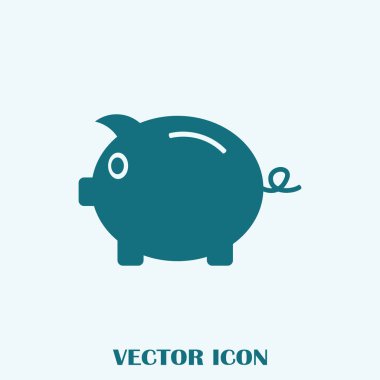 Kumbara. Anahat tarzı tamamen ölçeklenebilir vektör simgesi.