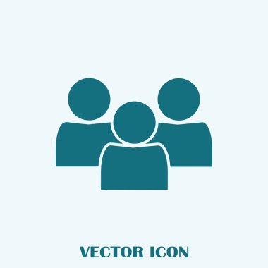 İnsanlar simgesini trendy düz stil. Kalabalık işareti. Web sitesi tasarımı, logo, app, UI kişi simgesi. Vektör çizim
