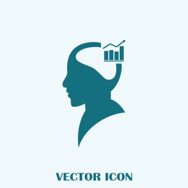 Bir grafik ile bir adam baş siluet çizimi