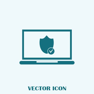 vektör dizüstü kalkan simgesi