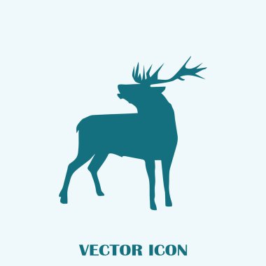 Bir arka plan üzerinde ayakta geyiği siluet. Vektör çizim.