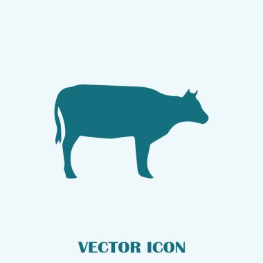 İnek siluet. Vektör simgesi.