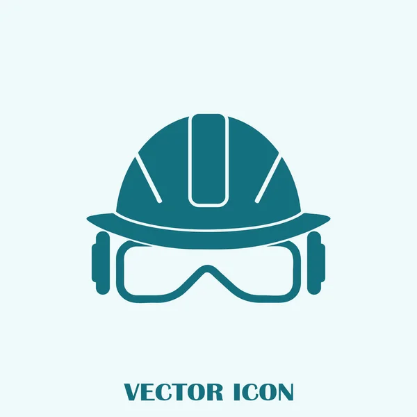 Icône Casque Construction Illustration Vectorielle Style Dessin Animé — Image vectorielle