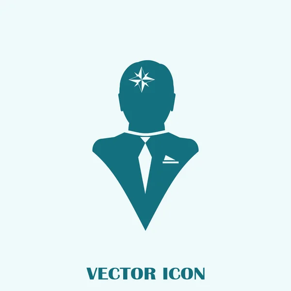 Vector Icono Cabeza Pensar Silhoutte Vector Hombre Mente Acerca Brújula — Vector de stock