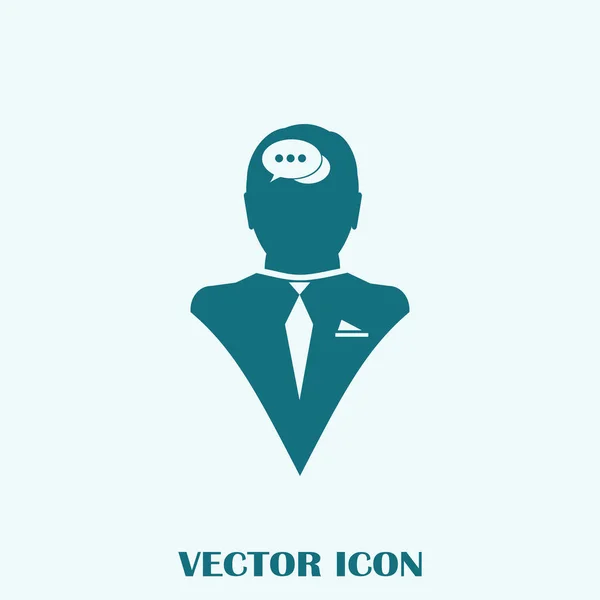 Cabeza Humana Con Burbuja Del Habla Icono Vector Eps — Vector de stock