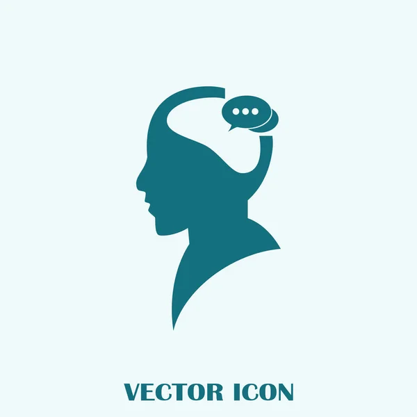 Menschenkopf Mit Sprechblase Symbol Vektor Folge — Stockvektor