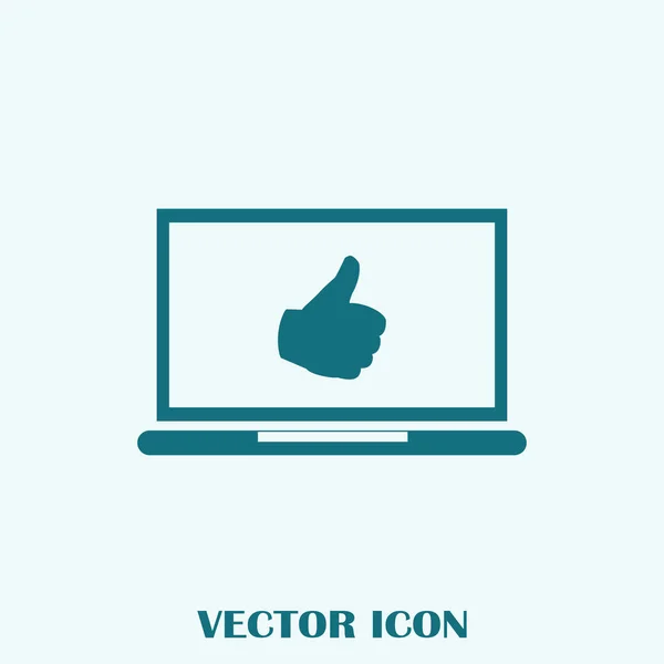 Thumbs Symbol Comes Laptop Screen Stock Vector — Stock Vector