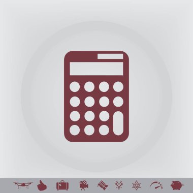 Hesap makinesi simgesi, vektör illüstrasyonu. düz tasarım biçimi.