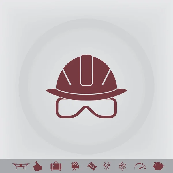 Ilustración vectorial de iconos web - casco de seguridad, casco duro — Vector de stock