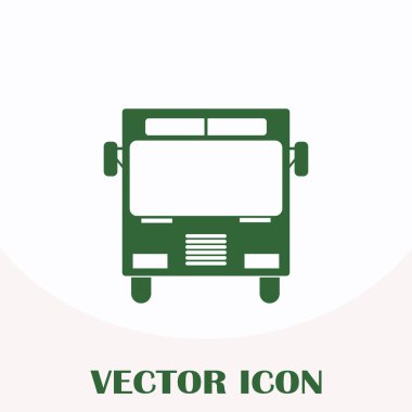 Otobüs simge vektör, katı logo illüstrasyon, sembol