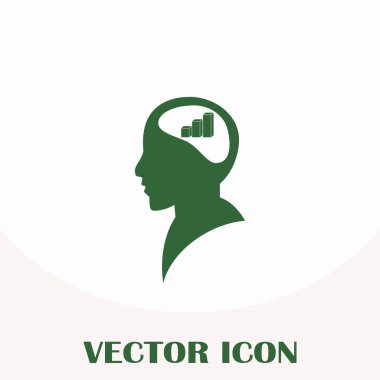 İş adamı ve büyüyen diyagramı siluetleri. insan baş ve grafik simgesi. İş kavramı