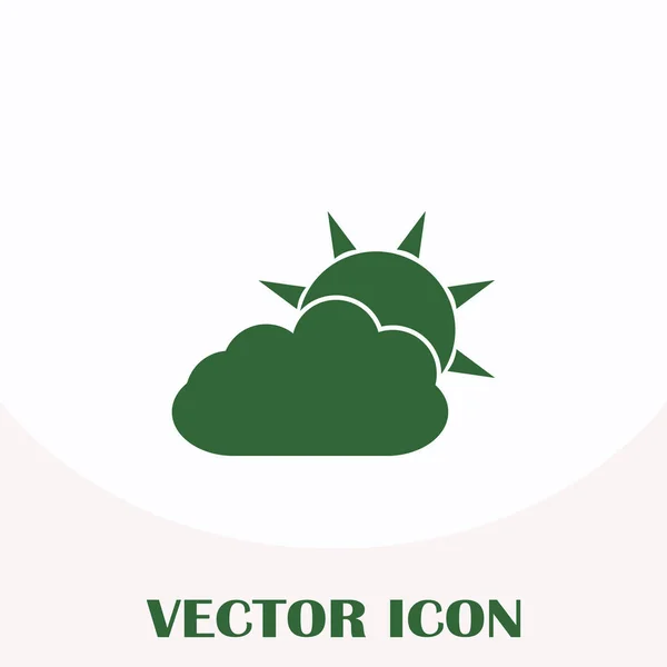 Wolke und Sonnenvektor Web-Symbol — Stockvektor