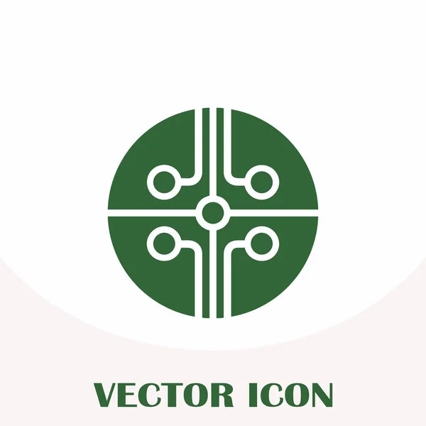 Placa de circuito, icono de la tecnología, ilustración vectorial. Estilo de diseño plano — Vector de stock