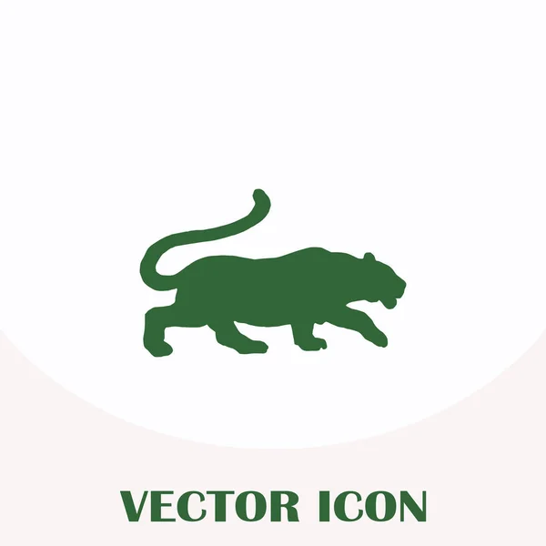 Silueta de tigre, icono del vector — Vector de stock