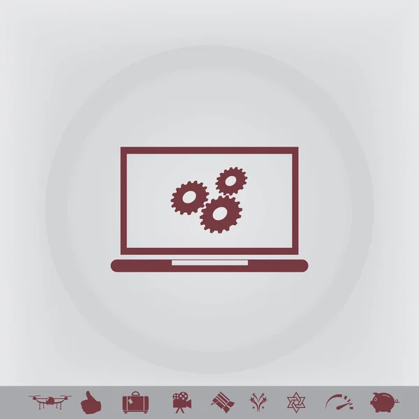 Ícone de laptop e engrenagens. Um dos ícones da web conjunto Gráficos De Vetores