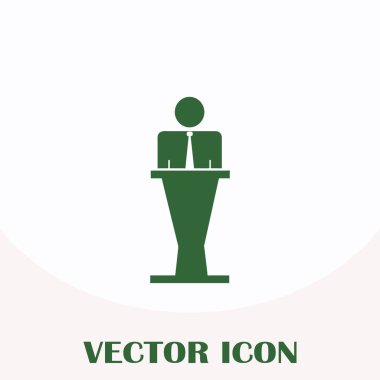 Hoparlör vektör simgesi. Tribün örnek konuşan hatip.