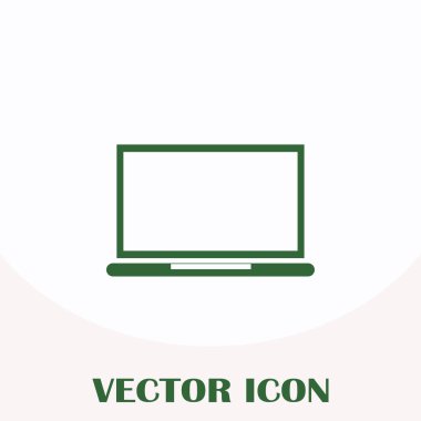 Dizüstü bilgisayar simgesini trendy düz stil. Web sitesi tasarımı, logo, app, UI bilgisayar simgesi. Vektör çizim, Eps10.