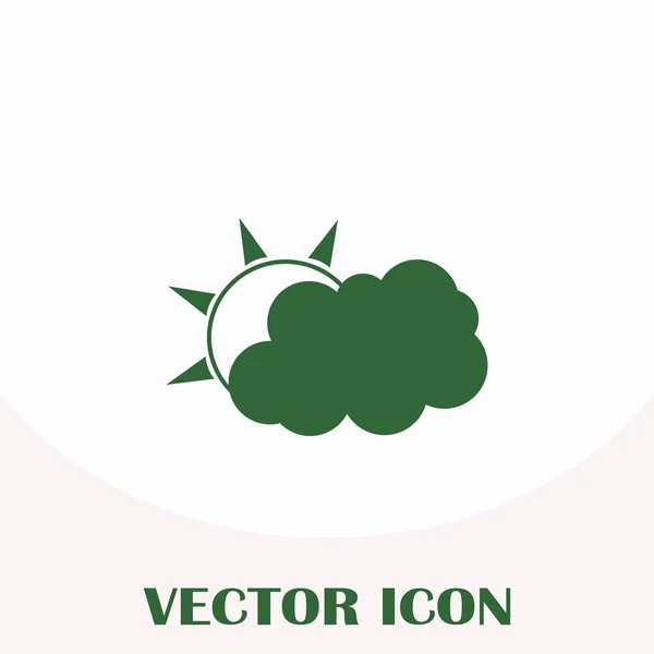 Nube y sol vector icono web — Vector de stock