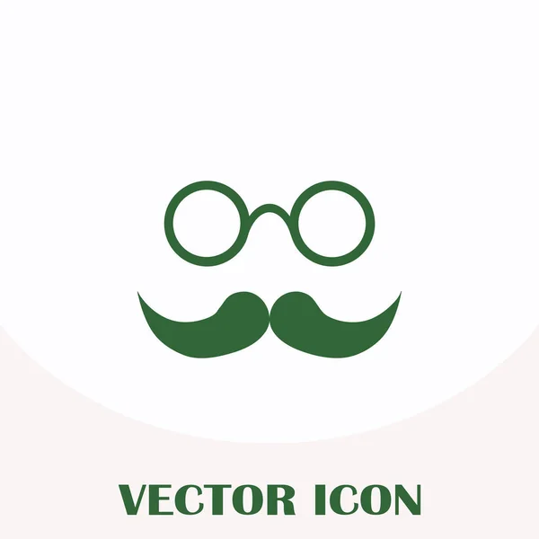 Mustache y gafas icono del vector . — Vector de stock