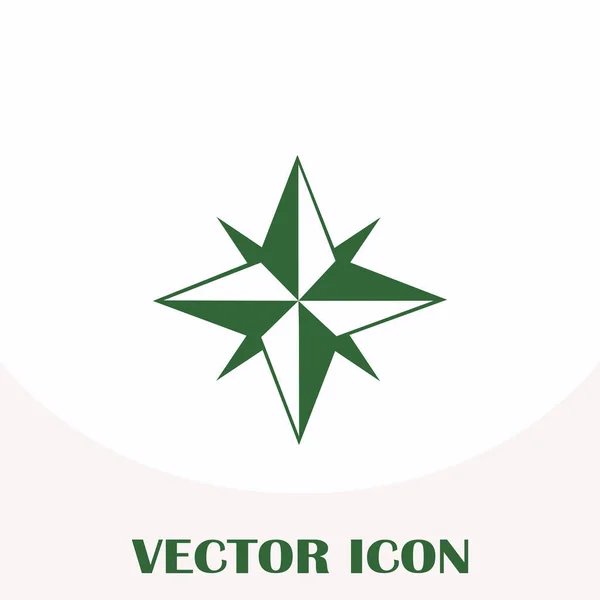 Bússola ícone plana Vector — Vetor de Stock
