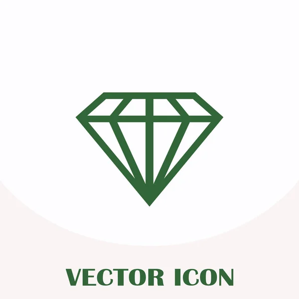 Línea diamante vector icono — Vector de stock