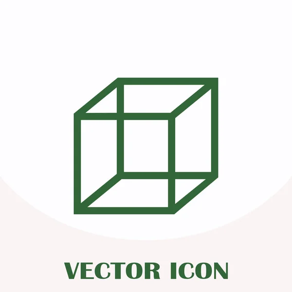 Isometric cube vector icon. 3D square sign. Box symbol — Stock Vector
