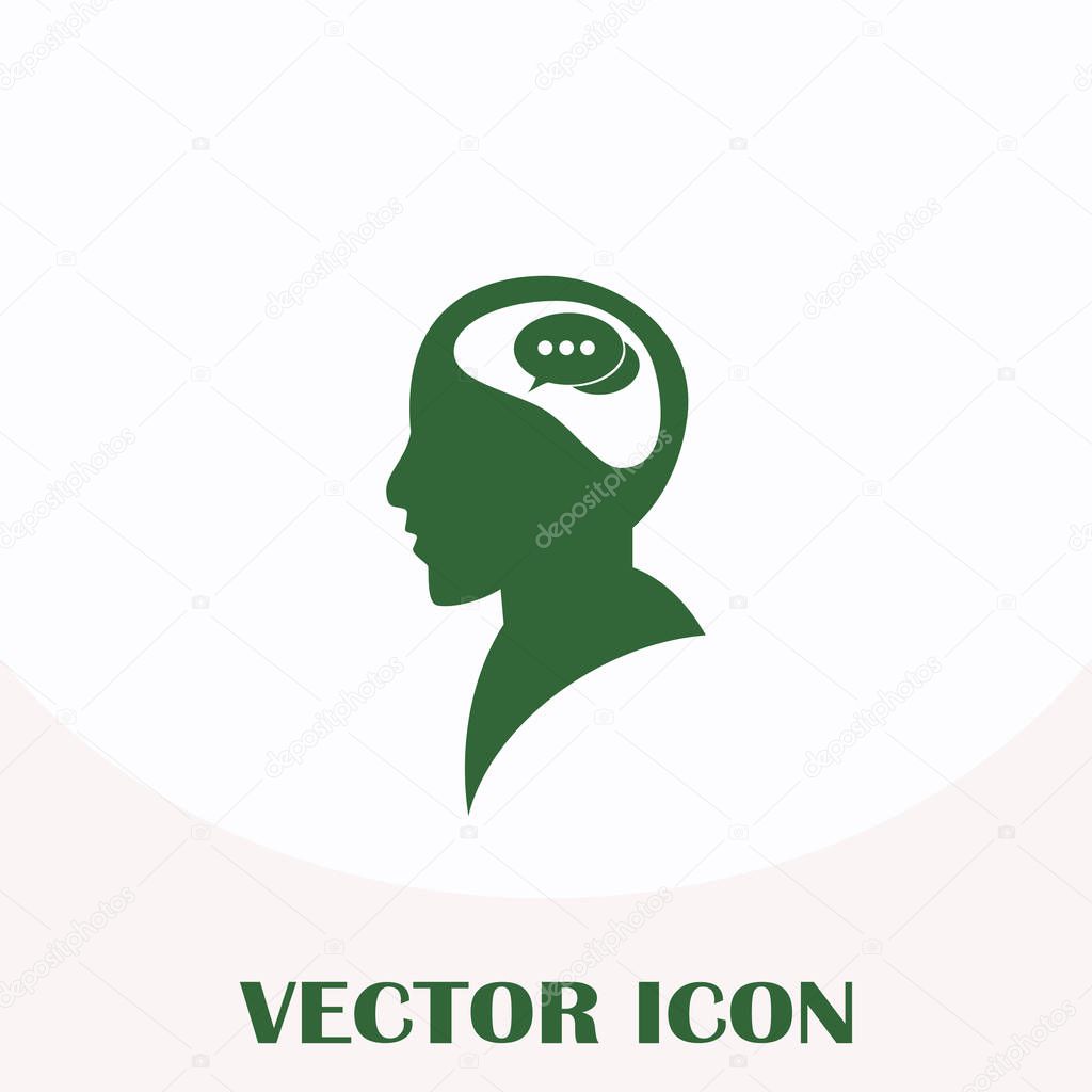 SIlhouette of a head with speech bubble. SIlhouette of a head with speech bubble vector illustration. SIlhouette of a head with speech bubble vector concept.