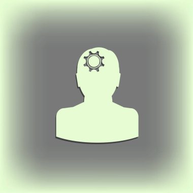 Gears'ı set olarak bir beyin ile insan kafa siluet. fikir ve İnovasyon kavramı