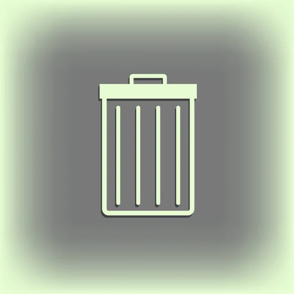 Ícone de lixo lixo bin isolado. Ilustração vetorial. Estilo plano . — Vetor de Stock