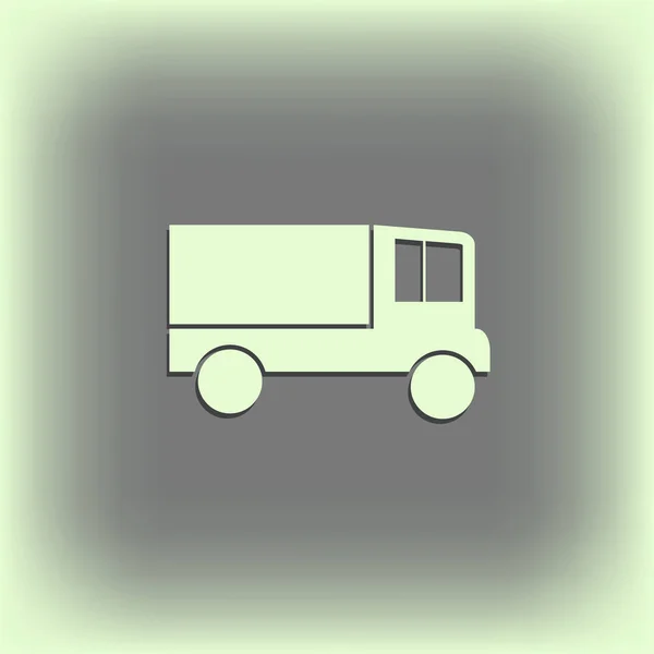 Ikon pengiriman truk pada latar belakang. Ilustrasi vektor . - Stok Vektor