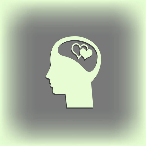 Love concept with human head. Vector illustration