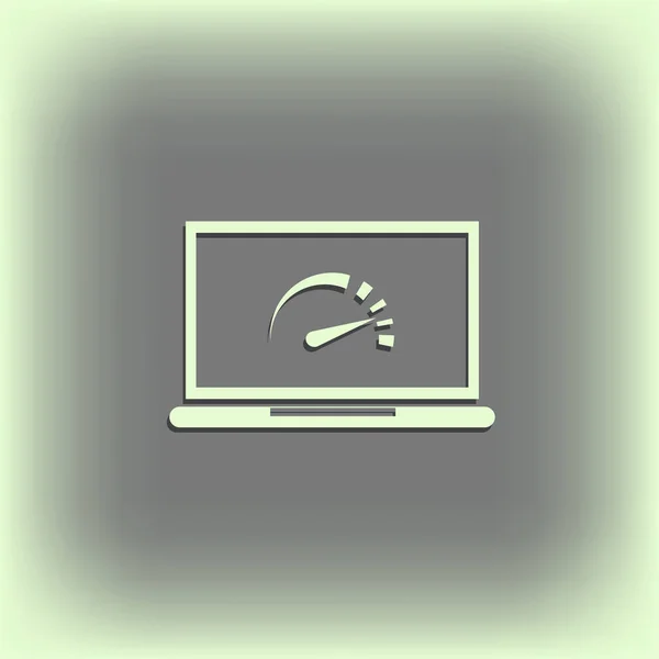 Speed test laptop icon — Stock Vector