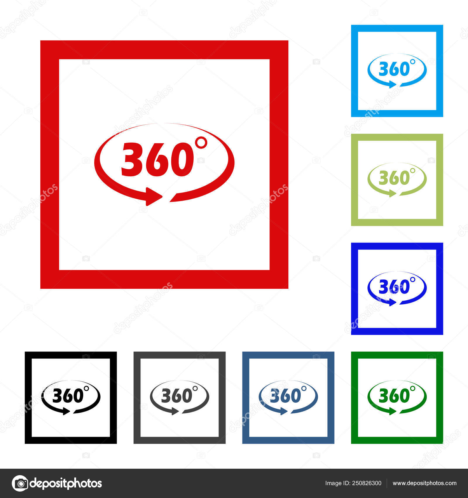 Angle 360 Degrees Sign Icon Geometry Math Symbol Full Rotation