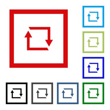 Ok vektör düğme simgesi se. rengi beyaz arka plan üzerinde.