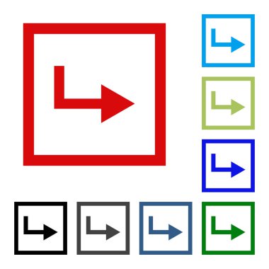 Ok vektör düğme simgesi se. rengi beyaz arka plan üzerinde.