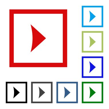 Ok vektör düğme simgesi se. rengi beyaz arka plan üzerinde.