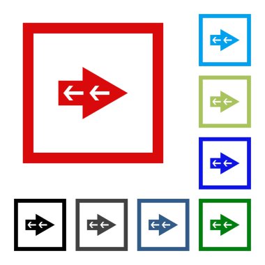 Ok vektör düğme simgesi se. rengi beyaz arka plan üzerinde.