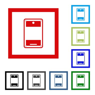 Boş ekran ayakta beyaz arka plan üzerinde izole köşede ile Smartphone