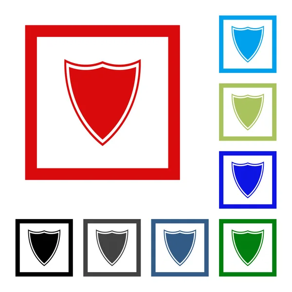 Vector shield icon. Set color icons for website. — Stock Vector