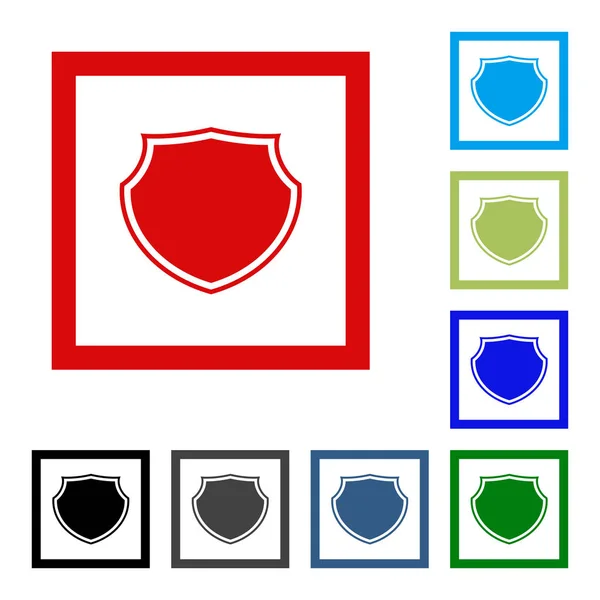 Vektorschild-Symbol. Farbsymbole für Webseite festlegen. — Stockvektor