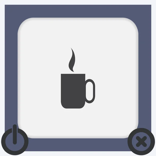 Kávéscsésze fekete ikon gomb logo szimbólum koncepció kiváló minőségű a szürke háttér — Stock Vector