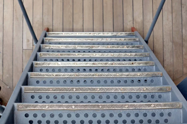 Una Escalera Hierro Viejo Barco Vapor Militar Finales Del Siglo —  Fotos de Stock