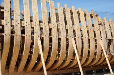 Ahşap çerçeve Ortaçağ yelken gemi gemicilik gemi.